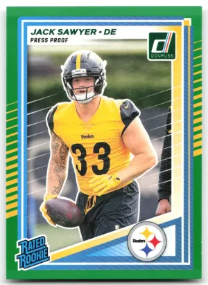 Jack Sawyer Rookie 2025 Donruss Press Proofs Green Pittsburgh Steelers
