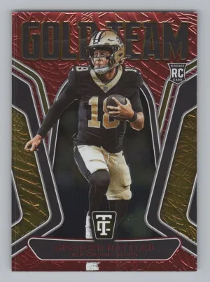 Spencer Rattler 2024 Panini Totally Certified Gold Team Mirror Red #/249 Saints