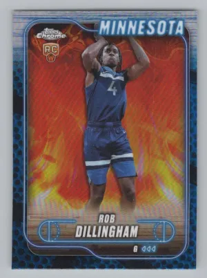 Rob Dillingham Rookie 2024-25 Topps Chrome Blue Basketball Refractor