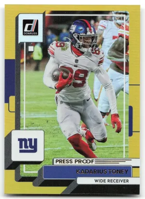 Kadarius Toney 2022 Donruss Yellow Press Proof New York Giants