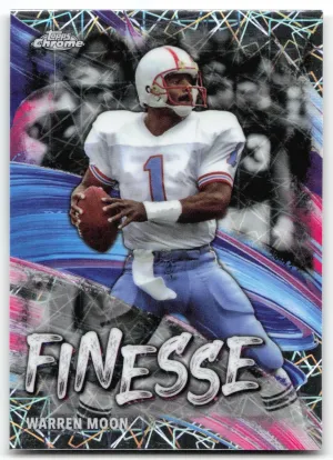 Warren Moon 2024 Topps Chrome Finesse Lazer Refractor Oilers
