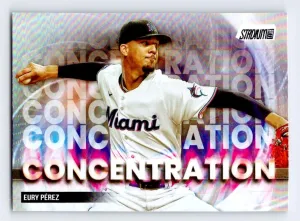 Eury Pérez 2025 Stadium Club Concentration Miami Marlins