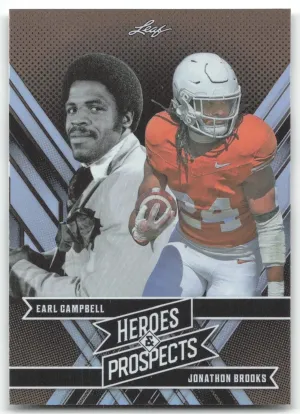 Earl Campbell / Jonathon Brooks 2024 Leaf Heroes & Prospects Texas Longhorns