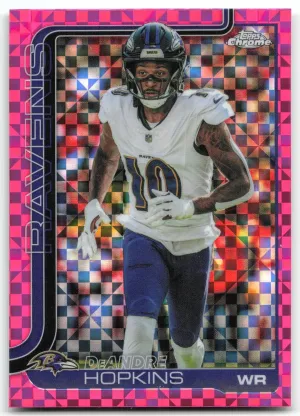 DeAndre Hopkins 2025 Topps Chrome Pink X-Fractor Baltimore Ravens