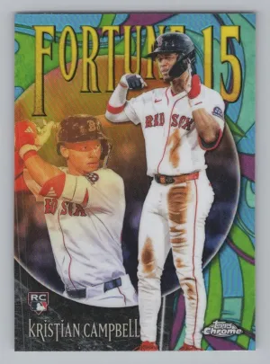 Kristian Campbell 2025 Topps Chrome Update Fortune 15 Boston Red Sox