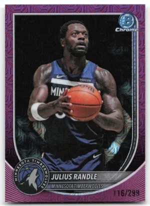 Julius Randle 2025-26 Bowman Chrome Fuchsia Mojo Refractors #/299 Timberwolves