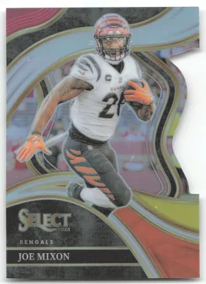 Joe Mixon 2023 Panini Select Red and Yellow Prizms Die Cuts Bengals