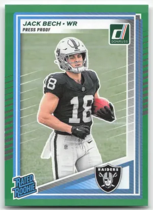 Jack Bech Rookie 2025 Donruss Press Proofs Green Las Vegas Raiders
