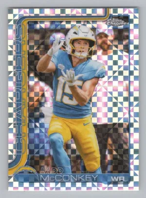 Ladd McConkey 2025 Topps Chrome X-Fractor Los Angeles Chargers