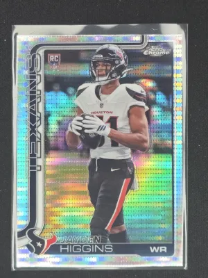 Jayden Higgins Rookie 2025 Topps Chrome Pulsar Refractor Houston Texans