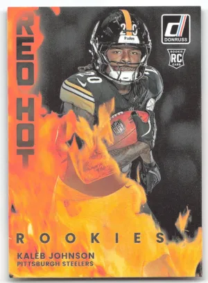 Kaleb Johnson 2025 Donruss Red Hot Rookies Pittsburgh Steelers