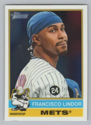 Francisco Lindor 2025 Topps Heritage Chrome New York Mets