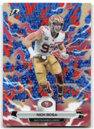 Nick Bosa 2025 Topps Resurgence Blue & Orange Spark Refractor 49ers