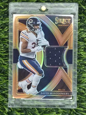 David Montgomery 2022 Panini Select Select Swatches Copper Prizm #/49 Bears
