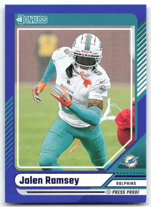 Jalen Ramsey 2024 Donruss Press Proof Blue Dolphins