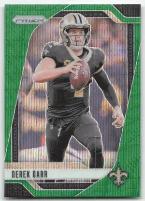 Derek Carr 2024 Panini Prizm Green Wave New Orleans Saints