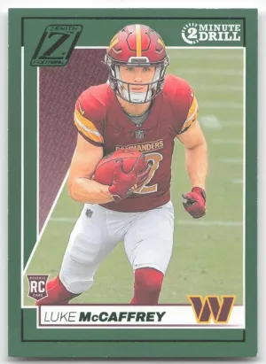 Luke McCaffrey Rookie 2024 Panini Zenith Two Minute Drill Washington Commanders