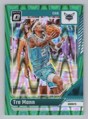 Tre Mann 2024-25 Donruss Optic Green Seismic Charlotte Hornets