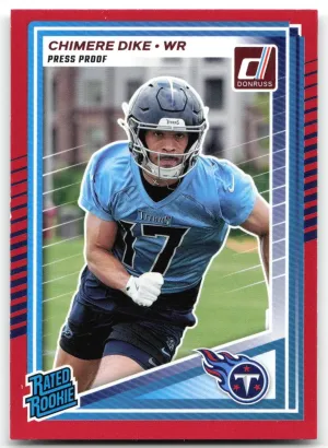Chimere Dike Rookie 2025 Donruss Press Proofs Red Tennessee Titans