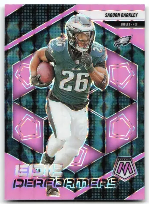Saquon Barkley 2025 Panini Mosaic Epic Performers Mosaic Pink Fluorescent Eagles