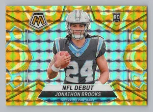 Jonathon Brooks Rookie 2024 Panini Mosaic Mosaic Reactive Yellow Panthers