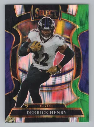Derrick Henry 2025 Panini Select Black and Green Prizm Shock Baltimore Ravens