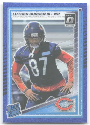 Luther Burden III Rookie 2025 Donruss Optic Blue Glitter SP Chicago Bears