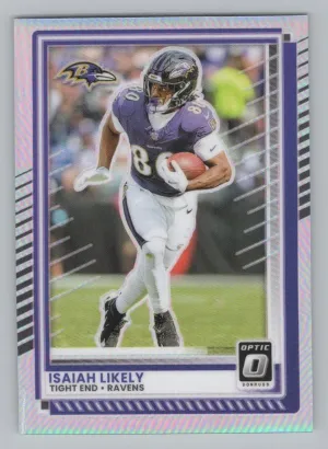 Isaiah Likely 2025 Donruss Optic Holo Baltimore Ravens