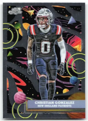 Christian Gonzalez 2025 Topps Chrome Cosmic New England Patriots