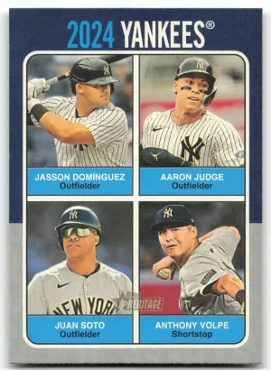 Aaron Judge Jasson Domínguez 2024 Topps Heritage Team Quads Yankees