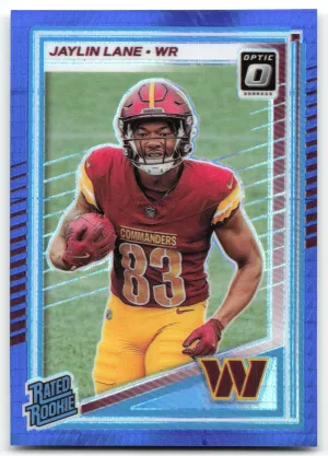 Jaylin Lane Rookie 2025 Donruss Optic Blue Hyper Washington Commanders