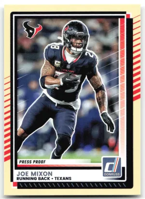 Joe Mixon 2025 Donruss Press Proofs Yellow Houston Texans
