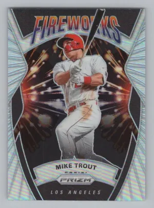 Mike Trout 2020 Panini Prizm Fireworks Silver Prizm Los Angeles Angels