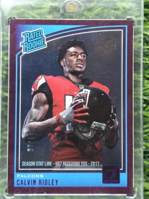 Calvin Ridley RC 2018 Donruss Season Stat Line #/99 Falcons