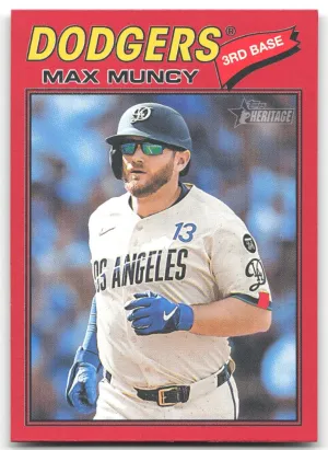 Max Muncy 2026 Topps Heritage Red Los Angeles Dodgers