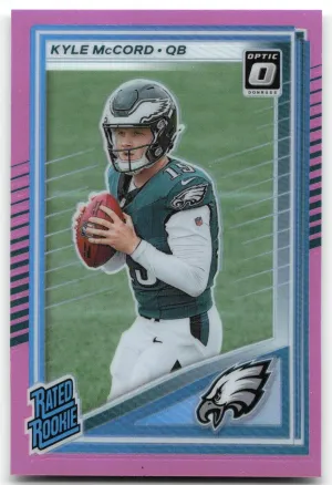 Kyle McCord Rookie 2025 Donruss Optic Rated Rookies Preview Pink Eagles