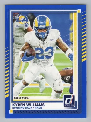 Kyren Williams 2025 Donruss Press Proofs Blue Los Angeles Rams