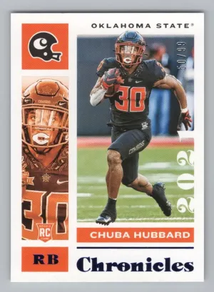 Chuba Hubbard Rookie 2021 Panini Chronicles Blue #/99 Oklahoma