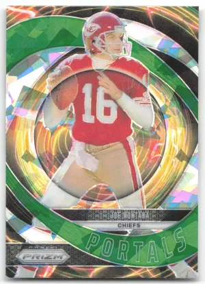 Joe Montana 2024 Panini Prizm Portals Green Ice Prizm