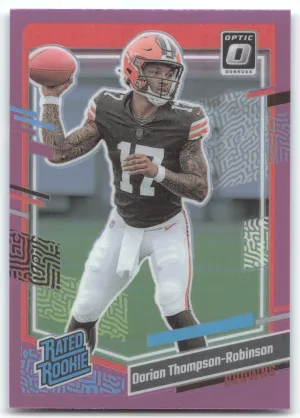 Dorian Thompson-Robinson 2023 Donruss Optic Rated Rookie Pink Prizm Browns