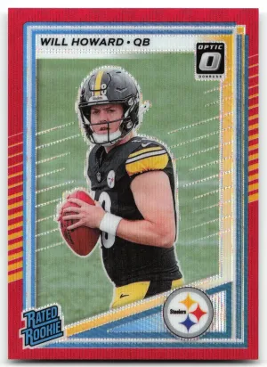 Will Howard Rookie 2025 Donruss Optic Rated Rookies Preview Red Wave Steelers