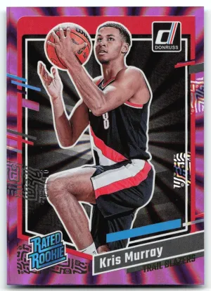 Kris Murray RC 2023-24 Donruss Red Laser Holo #/99 Trail Blazers