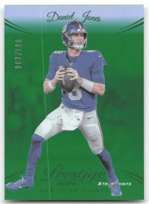 Daniel Jones 2024 Panini Prestige Green Premium Xtra Points #/199