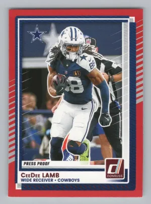 CeeDee Lamb 2025 Donruss Press Proofs Red Dallas Cowboys
