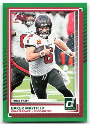 Baker Mayfield 2025 Donruss Press Proofs Green Tampa Bay Buccaneers