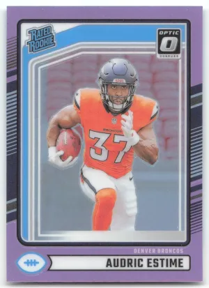 Audric Estime Rookie 2024 Donruss Optic Rated Rookies Preview Pink Broncos