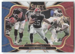 Tyler Allgeier 2025 Panini Select Tri-Color Prizm #/99 Atlanta Falcons