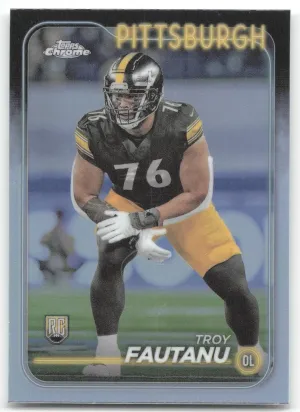 Troy Fautanu Rookie 2024 Topps Chrome Refractor Pittsburgh Steelers