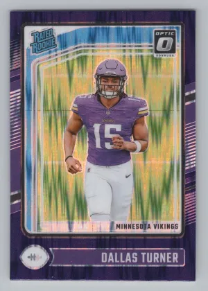 Dallas Turner 2024 Donruss Optic Purple Shock Minnesota Vikings
