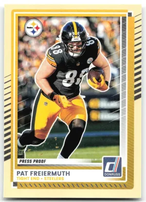 Pat Freiermuth 2025 Donruss Press Proofs Yellow Pittsburgh Steelers